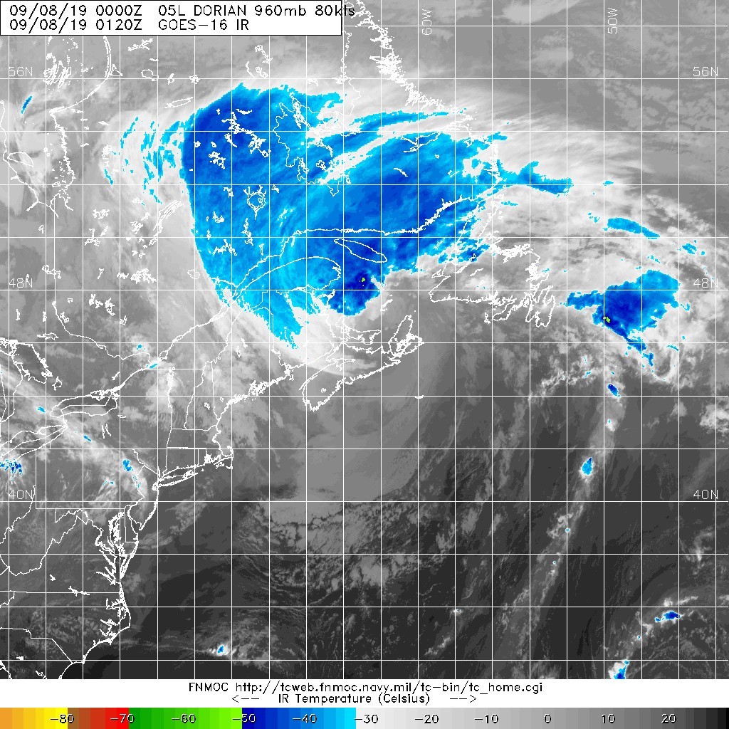 20190908.0120.goes-16.ircolor.05L.DORIAN.80kts.960mb.45.2N.62.9W.100pc.jpg